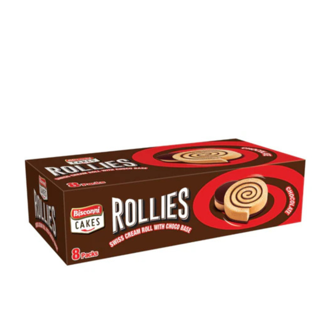 BISCONNI ROLLIES CAKE 8PC CHOCOLATE