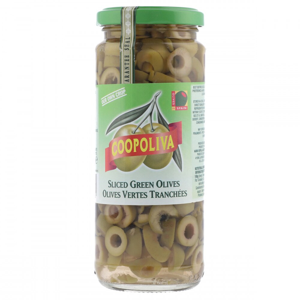 COOPOLIVA GREEN OLIVES SLICED 345G
