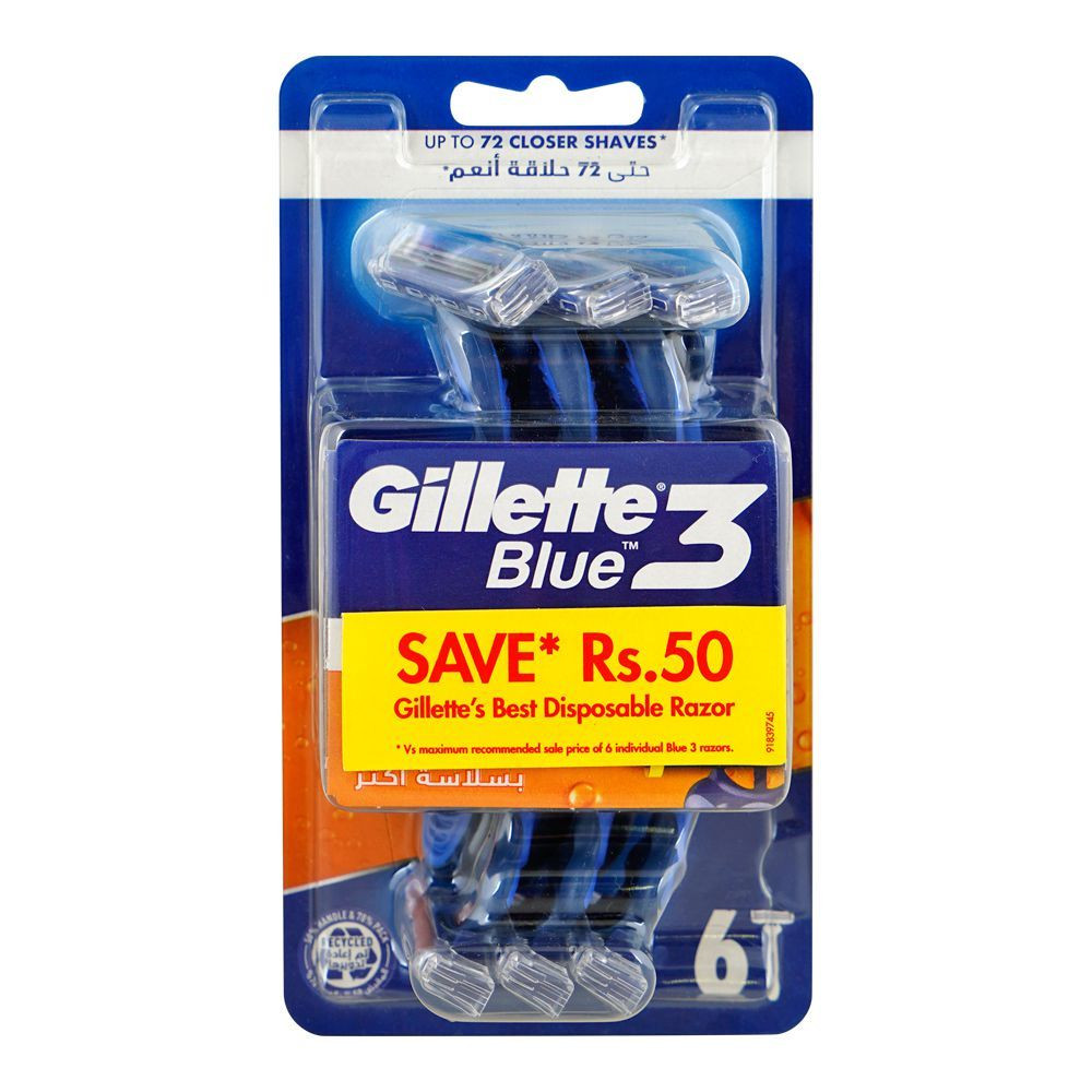 GILLETTE BLUE 3 COMFORT RAZOR 6'S