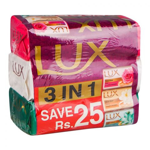 LUX SOAP 3PC MULTI COLOR 3*128