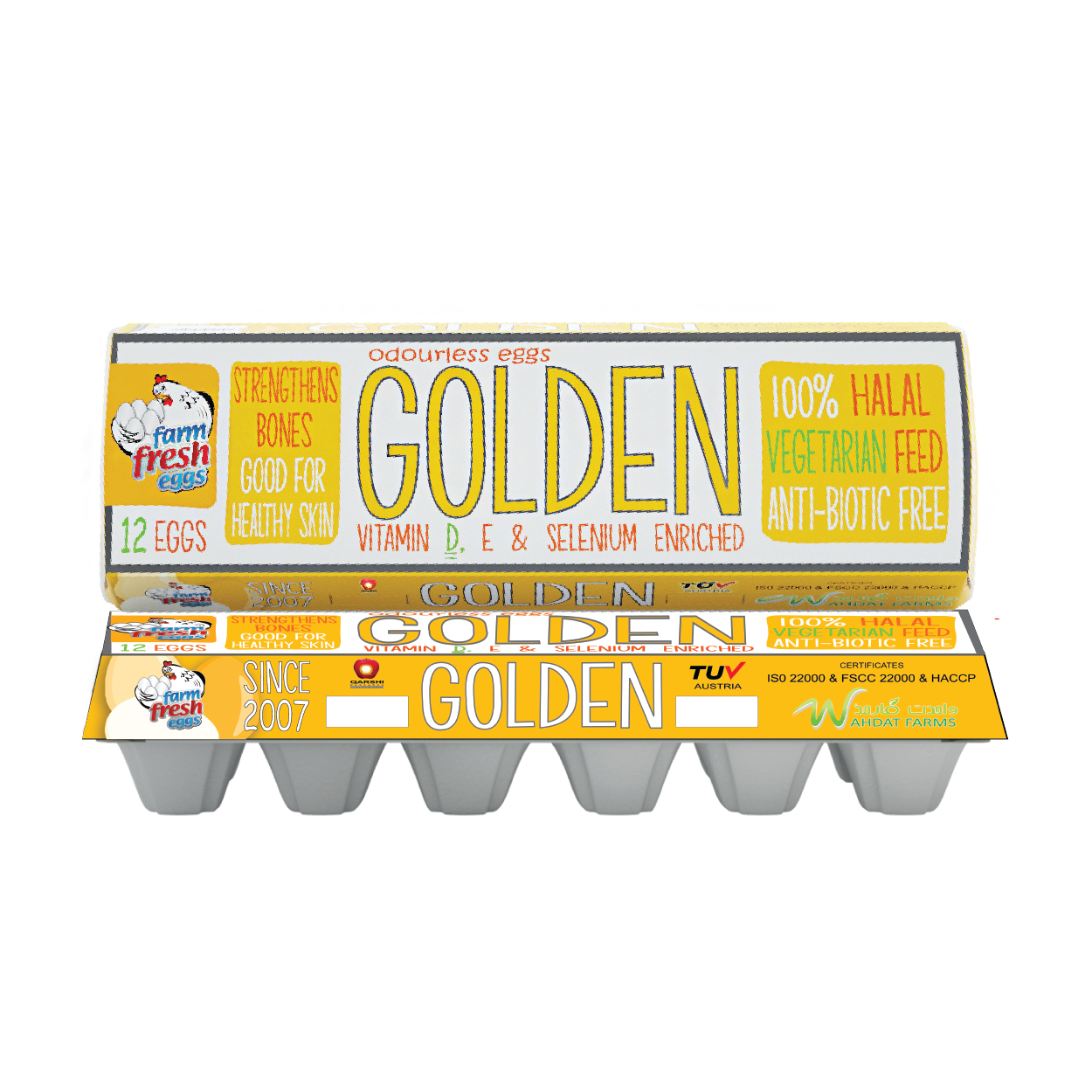 FARM FRESH GOLDEN EGGS 12P