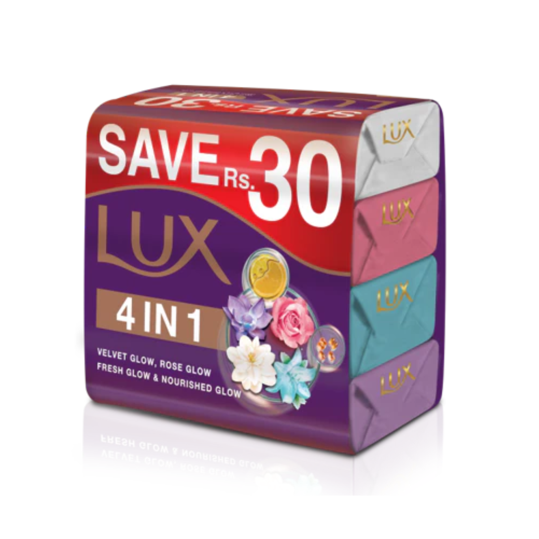 LUX SOAP 4PC MULTI COLOR 100G