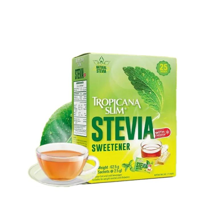 TROPICANA STEVIA 25PC 62.5G SACHET