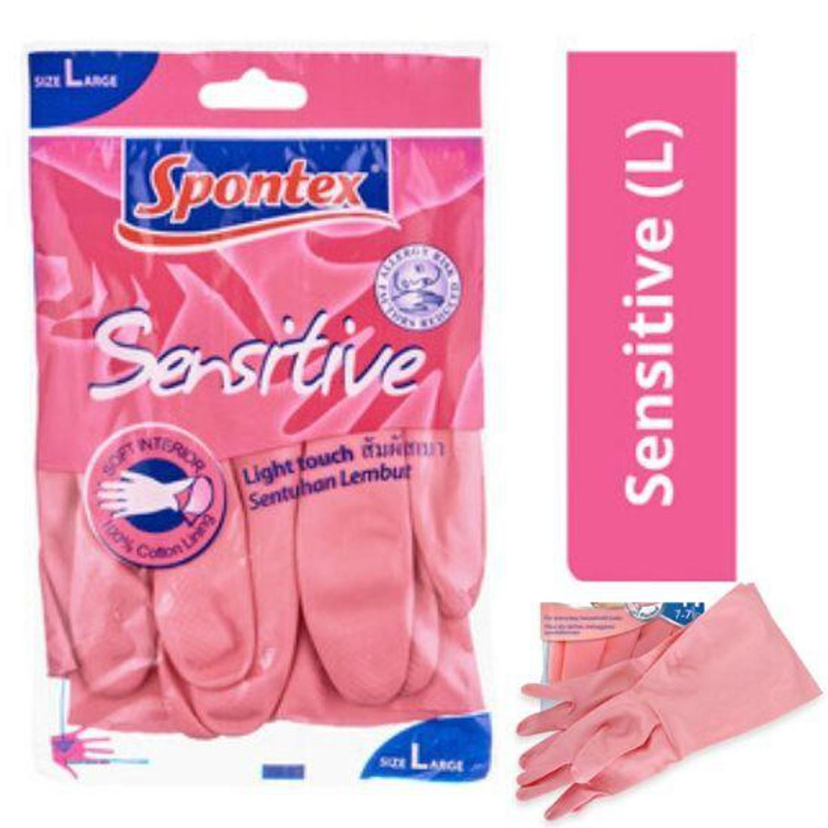 SPONTEX GLOVES SENSITIVE L