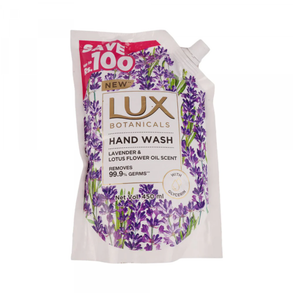 LUX H/WASH PKT 450ML LAVENDER