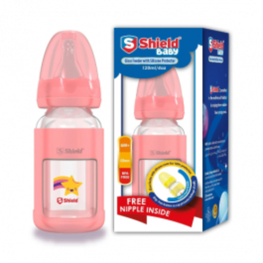 SHIELD GLASS FEEDER 120ML SILICONE